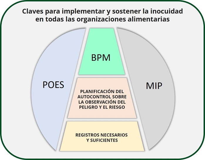 Ahora bien, es posible trabajar con los requisitos necesarios para asegurar la inocuidad y calidad de productos y servicios, realizando una implementación consciente de los prerrequisitos del Análisis de Peligros y Puntos Críticos de Control, sistema que tiene su base en la legislación vigente, tanto en la Argentina como en la mayoría de los países pero sin descuidar estos aspectos.